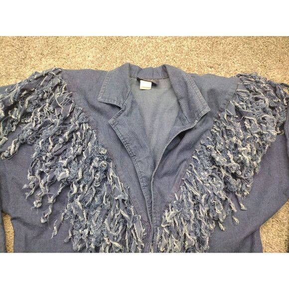 Circle T Marilyn Lenox VTG Western DENIM 2 Piece Fringed Skirt & Jacket SZ 11/12 - Picture 7 of 16